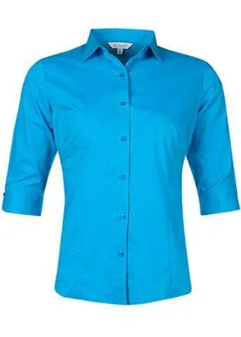 Aussie Pacific Ladies 3/4 Sleeve Shirt 2903T Corporate Wear Aussie Pacific Aqua 4