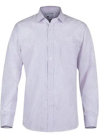 Aussie Pacific Men's Bayview Long Sleeve Shirt 1906L Corporate Wear Aussie Pacific White/Pink XXS