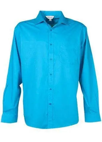 Aussie Pacific Men's Mosman Long Sleeve Shirt 1903l Corporate Wear Aussie Pacific Aqua XXS