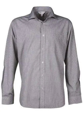Aussie Pacific Men's Toorak Long Sleeve Shirt 1901L Corporate Wear Aussie Pacific Black/White XXS