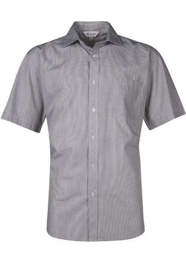 Aussie Pacific Men's Toorak Short Sleeve Shirt 1901S Corporate Wear Aussie Pacific Black/White XXS