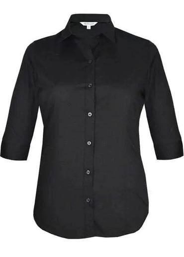Aussie Pacific Ladies Kingswood 3/4 Sleeve Shirt 2910t Corporate Wear Aussie Pacific Black 4