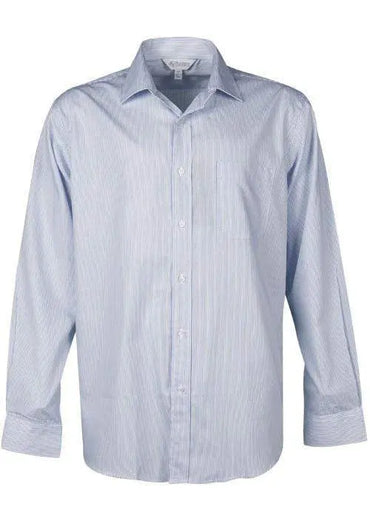 Aussie Pacific Men's Henley Long Sleeve Shirt 1900l Corporate Wear Aussie Pacific White/Navy XXS