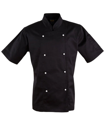 Chef’s Short Sleeve Jacket CJ02 Hospitality & Chefwear Australian Industrial Wear Black 2XS