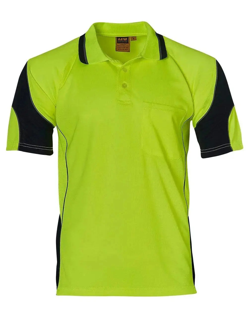 Aiw Alliance Short Sleeve Safety Polo - Unisex SW71 Work Wear Australian Industrial Wear Yellow/Navy 2XS