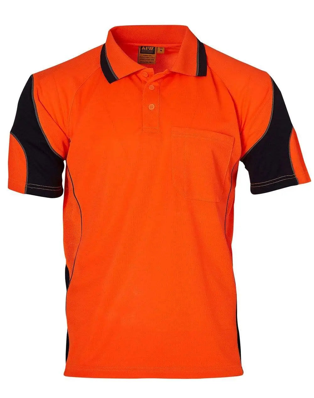 Aiw Alliance Short Sleeve Safety Polo - Unisex SW71 Work Wear Australian Industrial Wear Orange/Navy 2XS