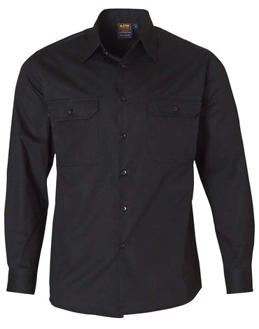 Cotton Work Shirt WT02 Work Wear Australian Industrial Wear S Black