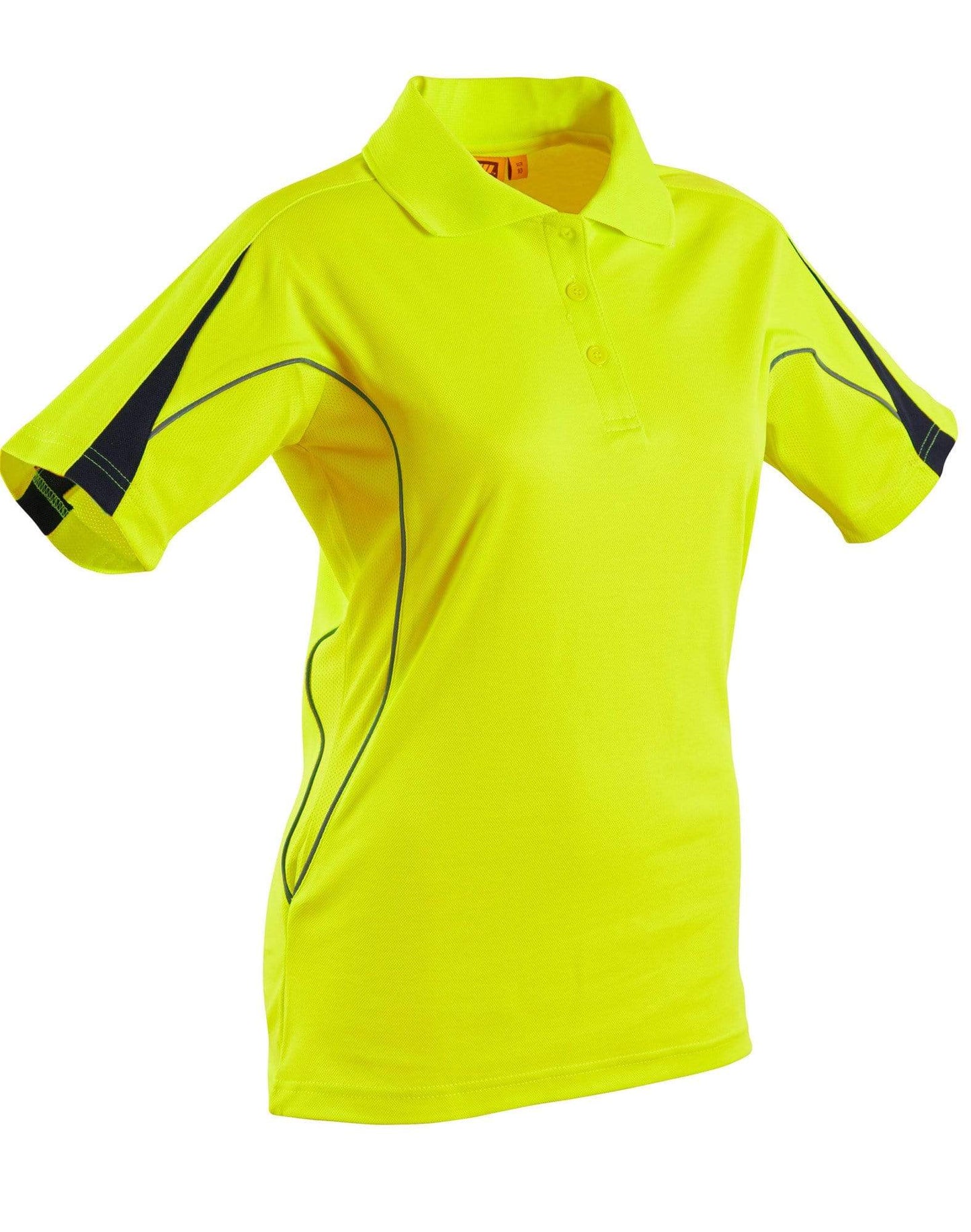 Hi-vis Legend Short Sleeve Polo Ladies' SW26A Work Wear Australian Industrial Wear 8 Fluoro Yellow/Navy