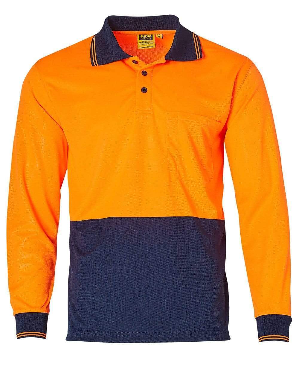 High Visibility Long Sleeve Polo SW05TD Metro Workwear.