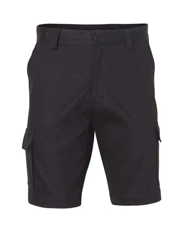 Men's Heavy Cotton Drill Cargo Shorts WP06 Work Wear Australian Industrial Wear 77R Black