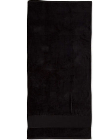 Terry Velour Beach Towel TW04A Work Wear Australian Industrial Wear 75cm x 150cm Black