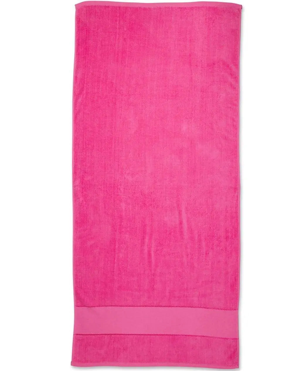 Terry Velour Beach Towel TW04A Work Wear Australian Industrial Wear 75cm x 150cm Hot pink
