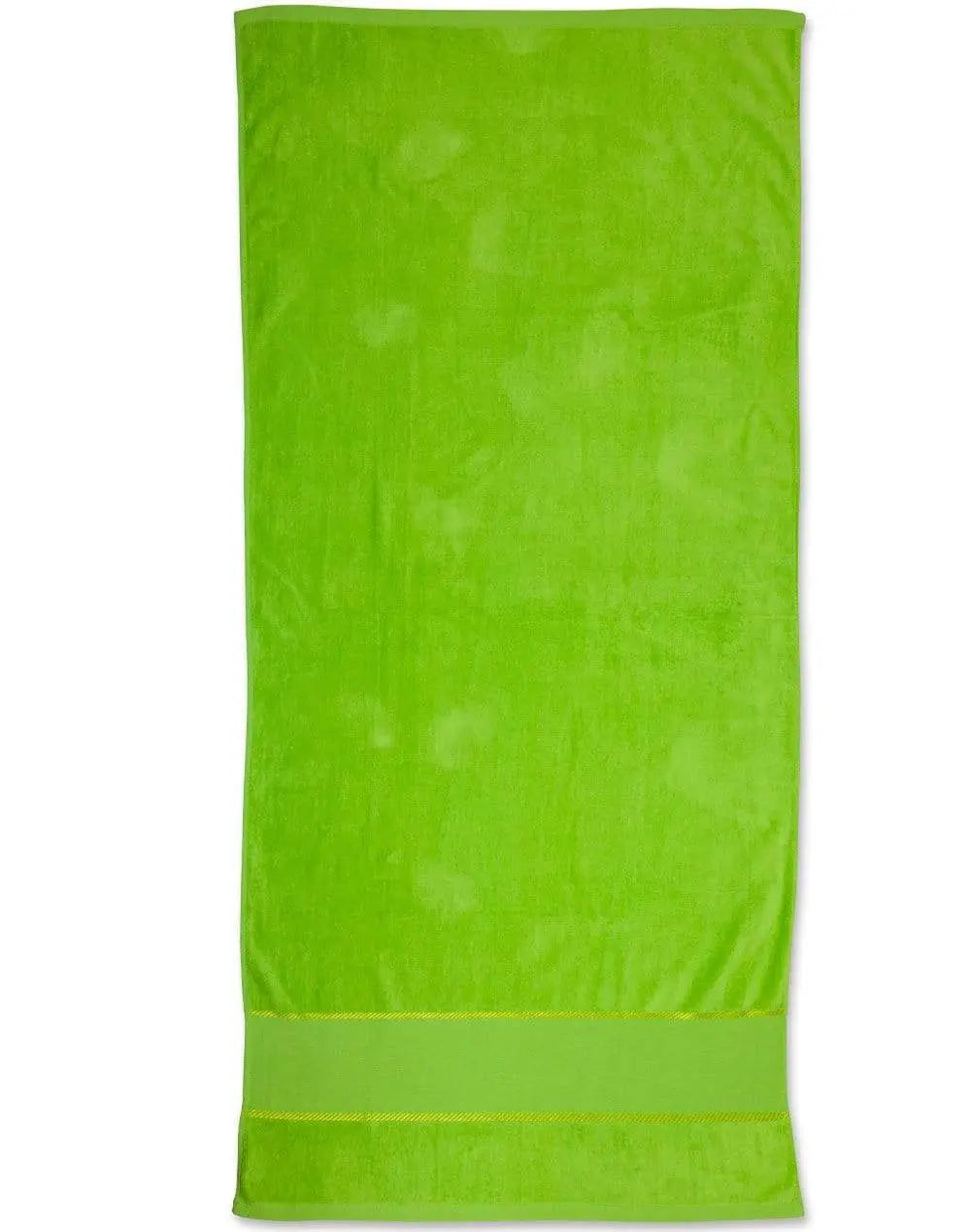 Terry Velour Beach Towel TW04A Work Wear Australian Industrial Wear 75cm x 150cm Kelly green