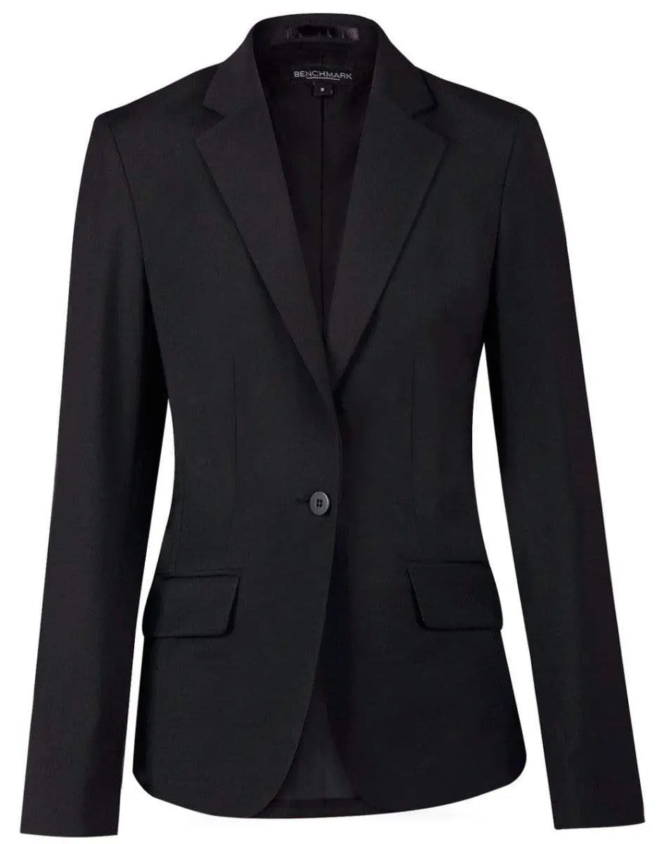BENCHMARK Ladies’ Wool Blend Stretch One Button Cropped Jacket M9201 Corporate Wear Benchmark Charcoal 6