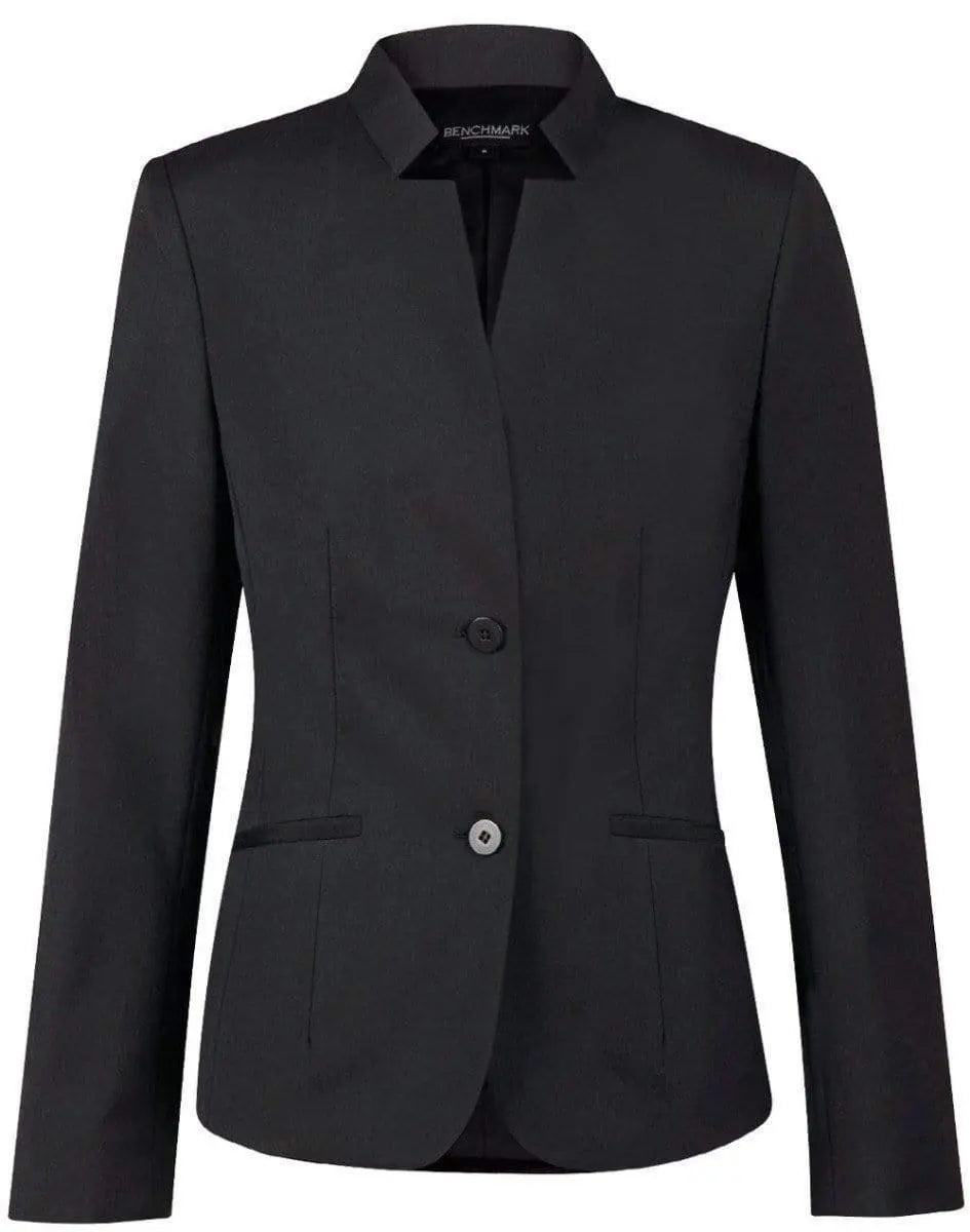 BENCHMARK Ladies’ Wool Blend Stretch Reverse Lapel Jacket M9202 Corporate Wear Benchmark Charcoal 6