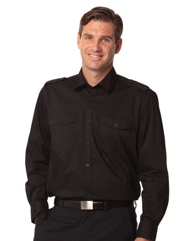BENCHMARK Men's Long Sleeve Military Shirt M7912 Metro Workwear.