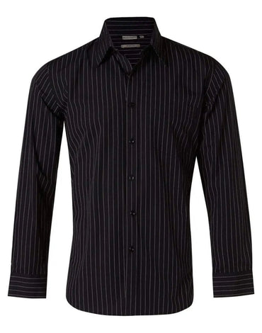 BENCHMARK Men's Pin Stripe Long Sleeve Shirt M7222 Metro Workwear.