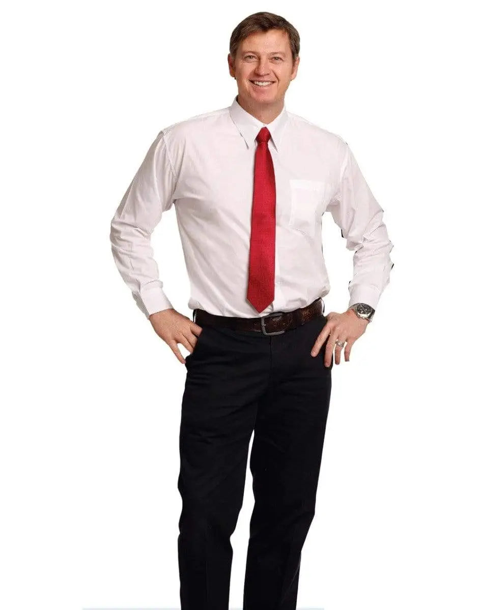 BENCHMARK Men's Poplin Long Sleeve Business Shirt BS01L Corporate Wear Benchmark