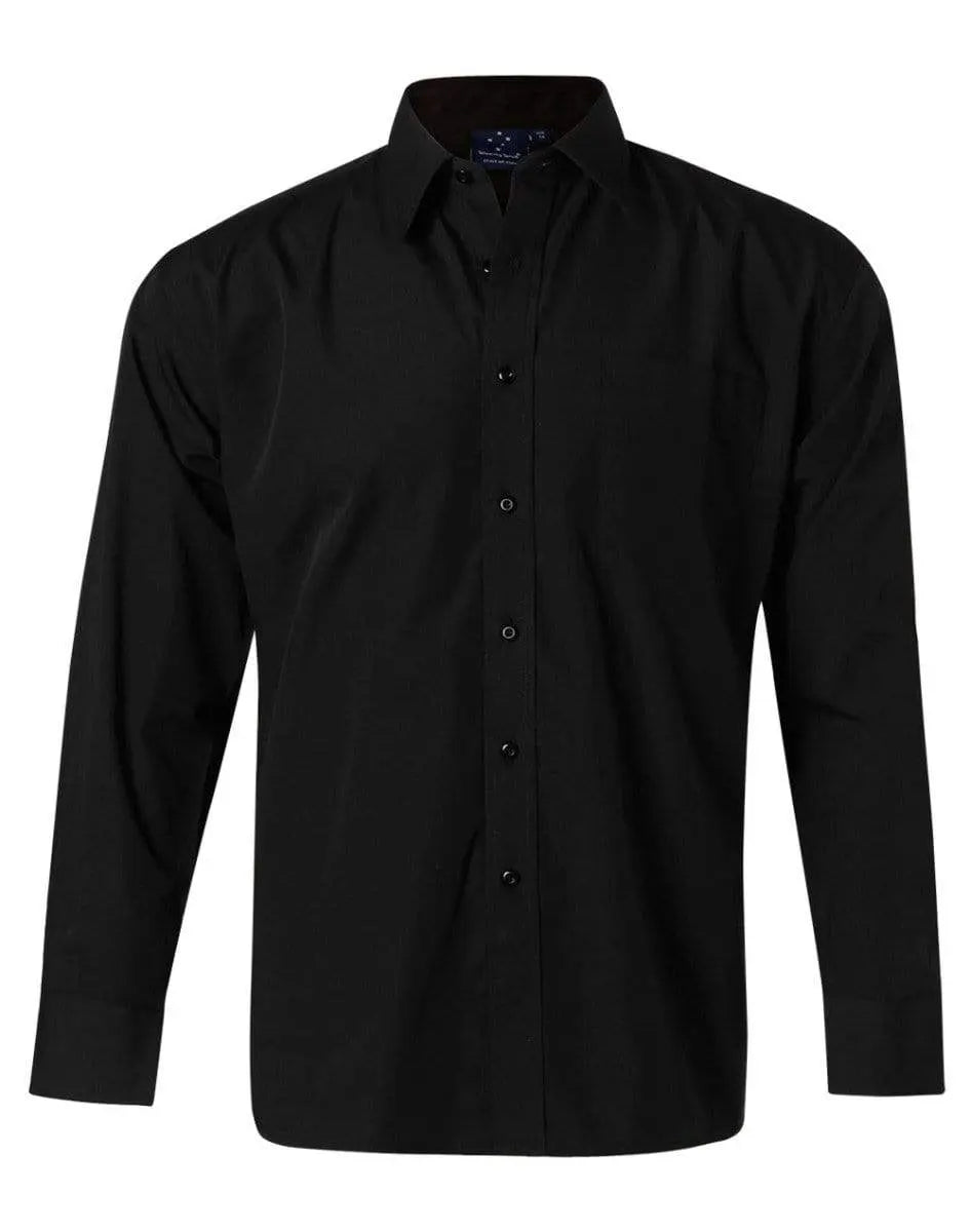 BENCHMARK Men's Poplin Long Sleeve Business Shirt BS01L Corporate Wear Benchmark Black S