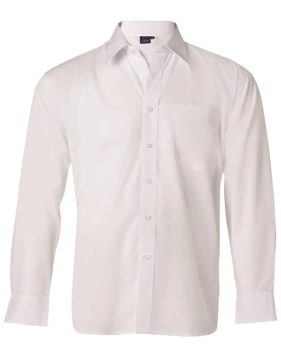 BENCHMARK Men's Poplin Long Sleeve Business Shirt BS01L Corporate Wear Benchmark White S