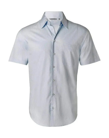 BENCHMARK Men's Self Stripe Short Sleeve Shirt M7100S Metro Workwear.