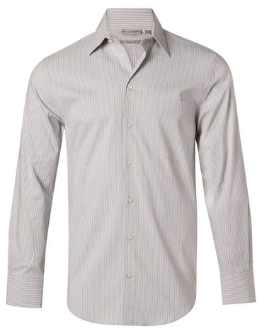 BENCHMARK Men's Ticking Stripe Long Sleeve Shirt M7200L Metro Workwear.