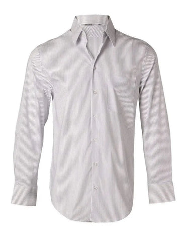 BENCHMARK Men's Ticking Stripe Long Sleeve Shirt M7200L Metro Workwear.