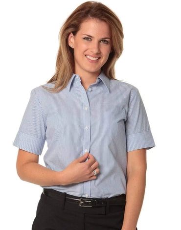 BENCHMARK Women's Balance Stripe Short Sleeve Shirt M8234 Metro Workwear.