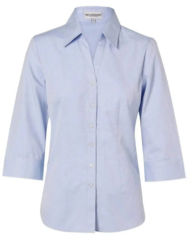 BENCHMARK Women's Fine Chambray 3/4 Sleeve Shirt M8013 Metro Workwear.