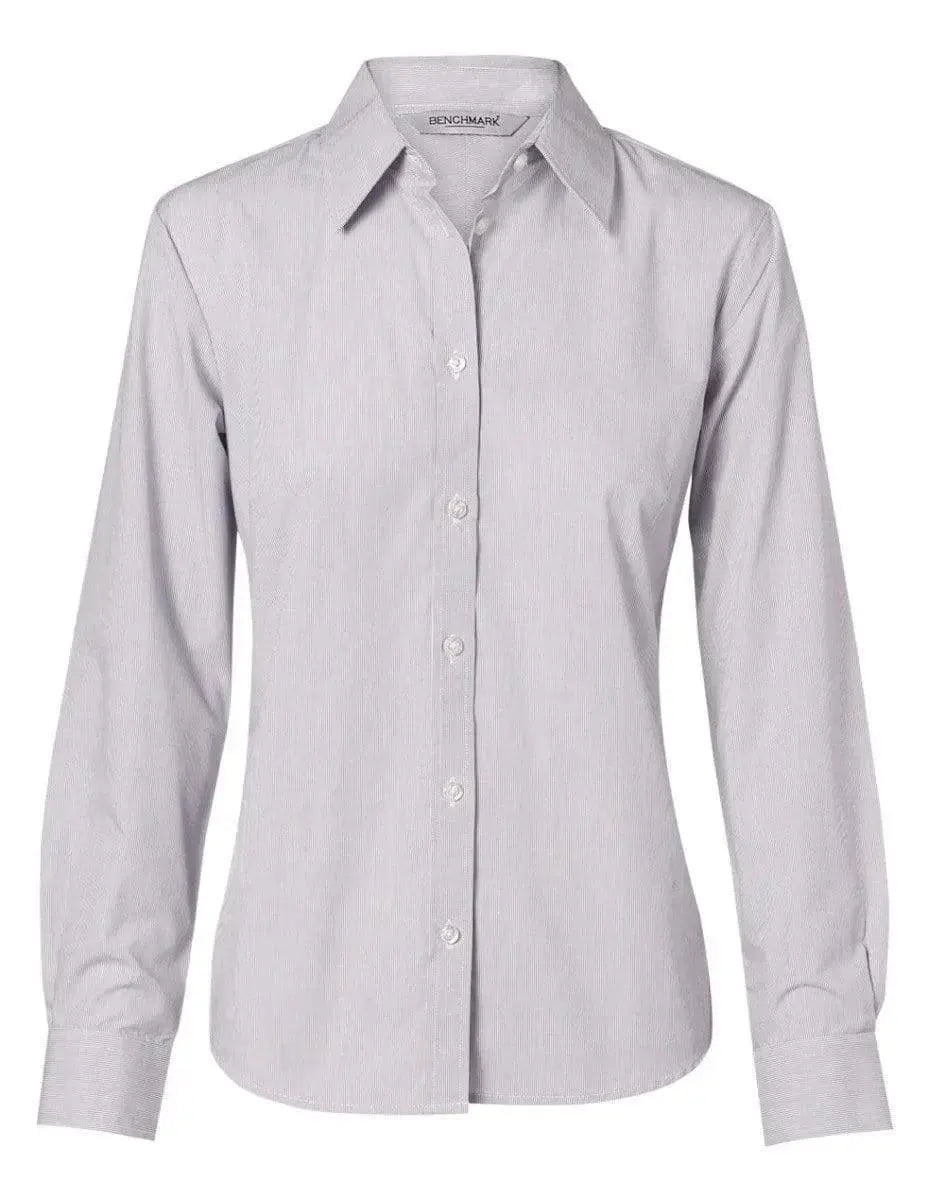 BENCHMARK Women's Fine Stripe Long Sleeve Shirt M8212 Metro Workwear.