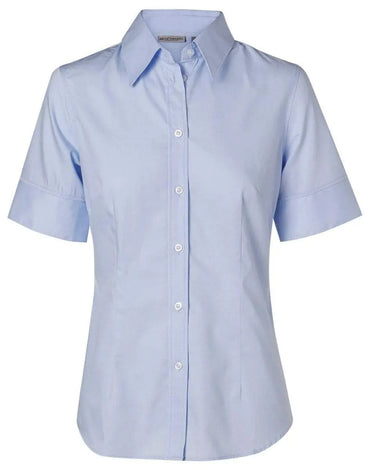 BENCHMARK Women's Fine Twill Short Sleeve Shirt  M8030S Corporate Wear Benchmark Blue 6