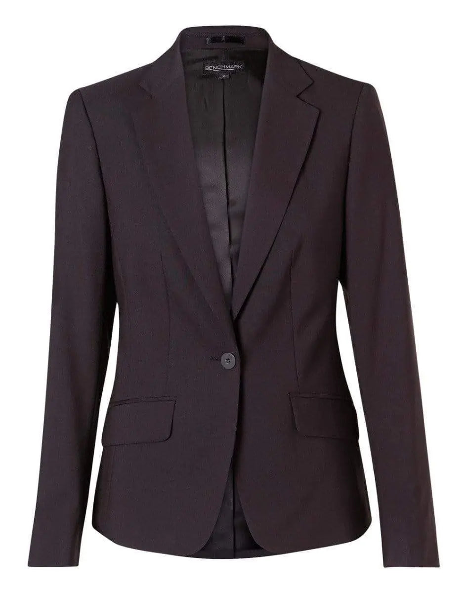 BENCHMARK Women's Poly/Viscose Stretch One Button Cropped Jacket M9205 Corporate Wear Benchmark Charcoal 6