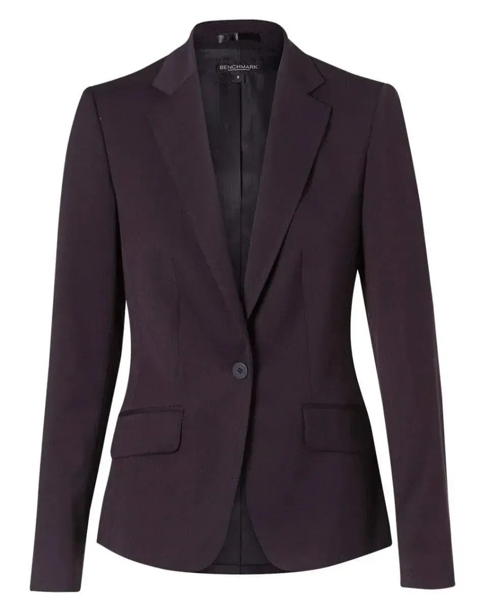 BENCHMARK Women's Poly/Viscose Stretch One Button Cropped Jacket M9205 Metro Workwear.