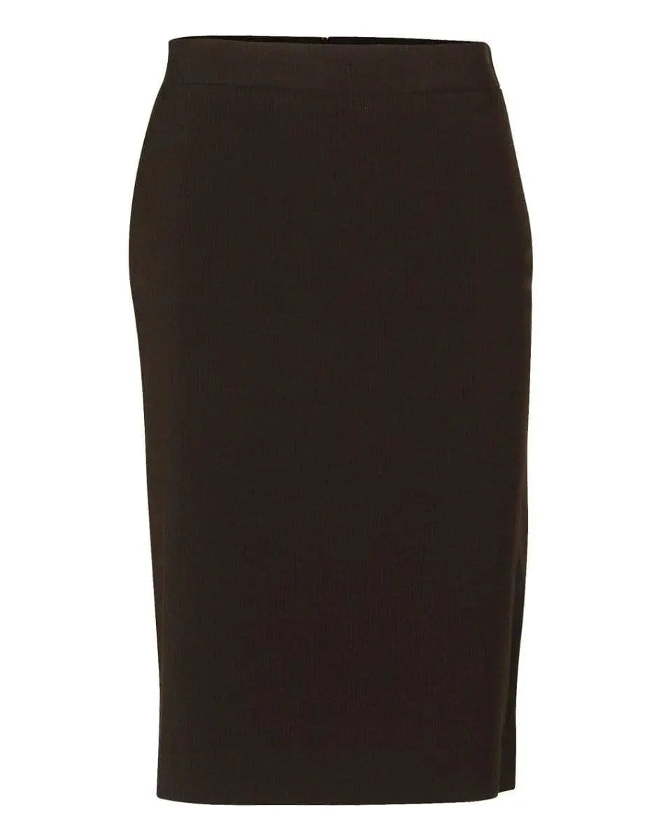 BENCHMARK Women's Poly/Viscose Stretch Stripe Mid Length Lined Pencil Skirt M9472 Corporate Wear Benchmark Black/Charcoal 6