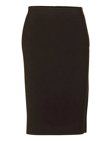 BENCHMARK Women's Poly/Viscose Stretch Stripe Mid Length Lined Pencil Skirt M9472 Metro Workwear.