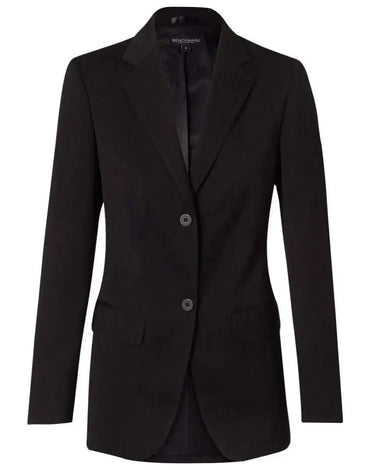 BENCHMARK Women's Poly/Viscose Stretch Two Buttons Mid Length Jacket M9206 Metro Workwear.