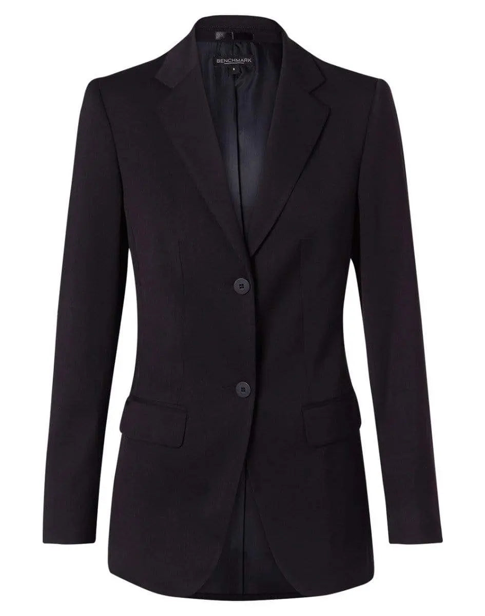 BENCHMARK Women's Poly/Viscose Stretch Two Buttons Mid Length Jacket M9206 Corporate Wear Benchmark Navy 6