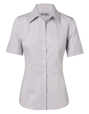 BENCHMARK Women's Ticking Stripe Short Sleeve Shirt M8200S Metro Workwear.