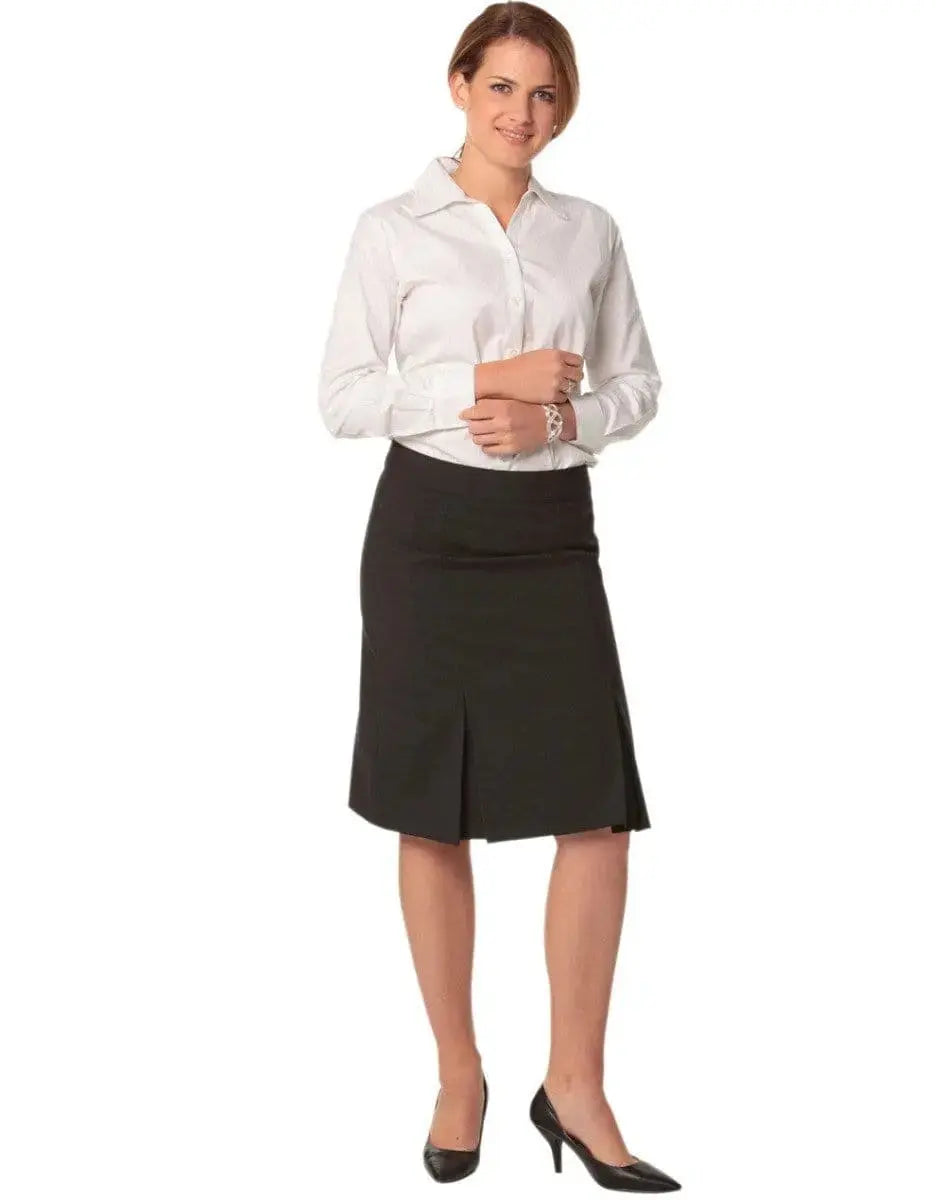 BENCHMARK Women's Wool Blend Strecth Pleated SKirt M9473 Metro Workwear.