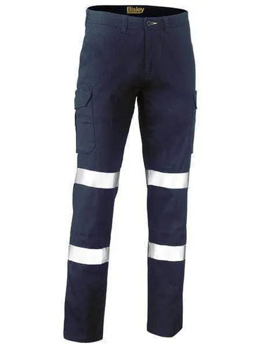 Bisley Taped Biomotion Stretch Cotton Drill Pants BPC6008T Work Wear Bisley Workwear Navy 74 L