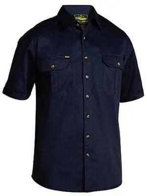 Bisley Workwear Work Wear BLACK (BBLK) / S BISLEY WORKWEAR original cotton drill short sleeve shirt BS1433