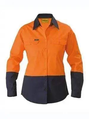 Bisley Workwear Women's Hi Vis Drill Shirt Long Sleeve BL6267 Metro Workwear.