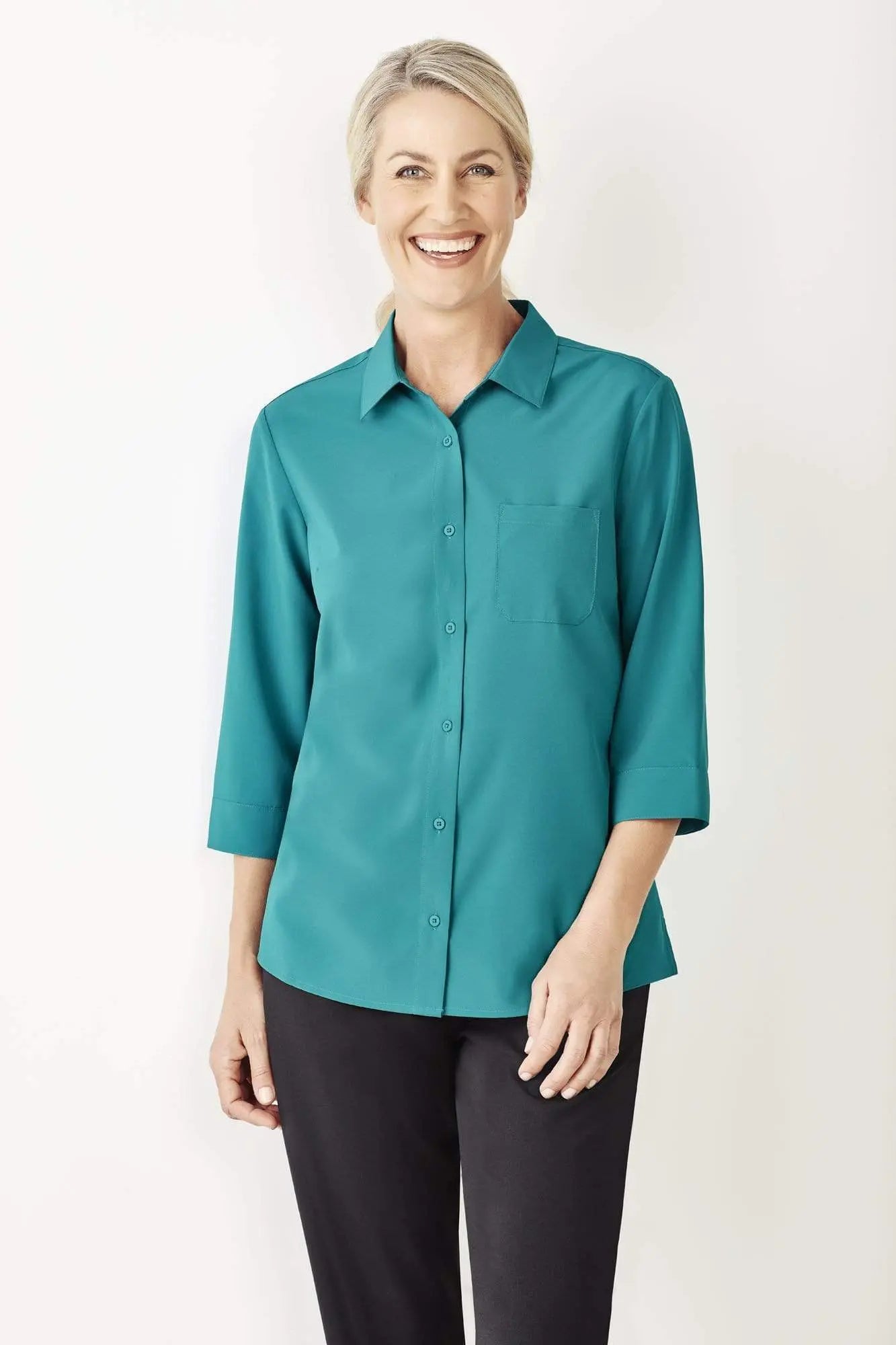Biz Care Womens Easy Stretch 3/4 Sleeve Shirt CS951LT - Simply Scrubs Australia