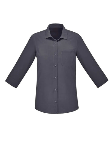 Biz Care Womens Easy Stretch 3/4 Sleeve Shirt CS951LT in Charcoal