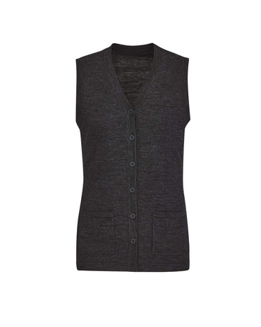 Biz Care Womens Button Front Knit Vest CK961LV