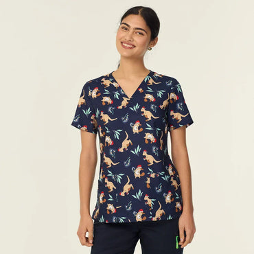NNT Women's Native Christmas Scrub Top CATL1K