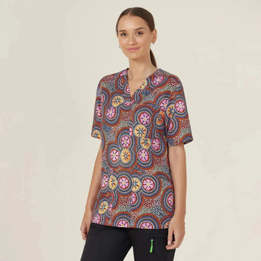 NNT Bush Tucker Indigenous Printed Unisex Scrub Top CATRGJ - Simply Scrubs Australia