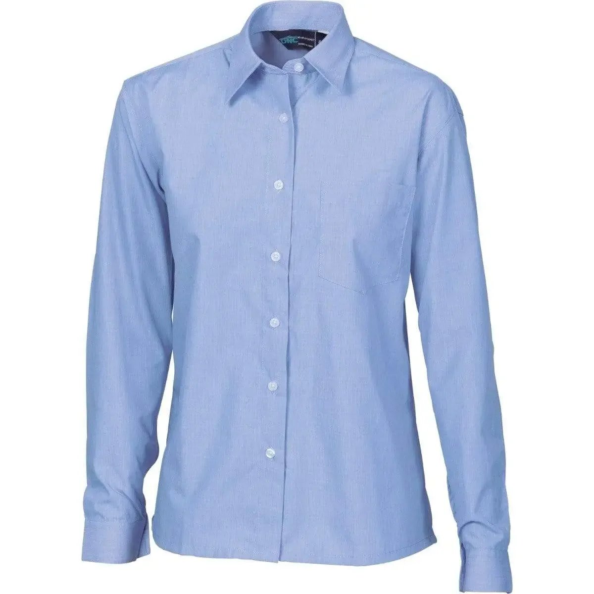 DNC Workwear Corporate Wear Blue Chambray / 6 DNC WORKWEAR Polyester Cotton Long Sleeve Business Shirt 4212