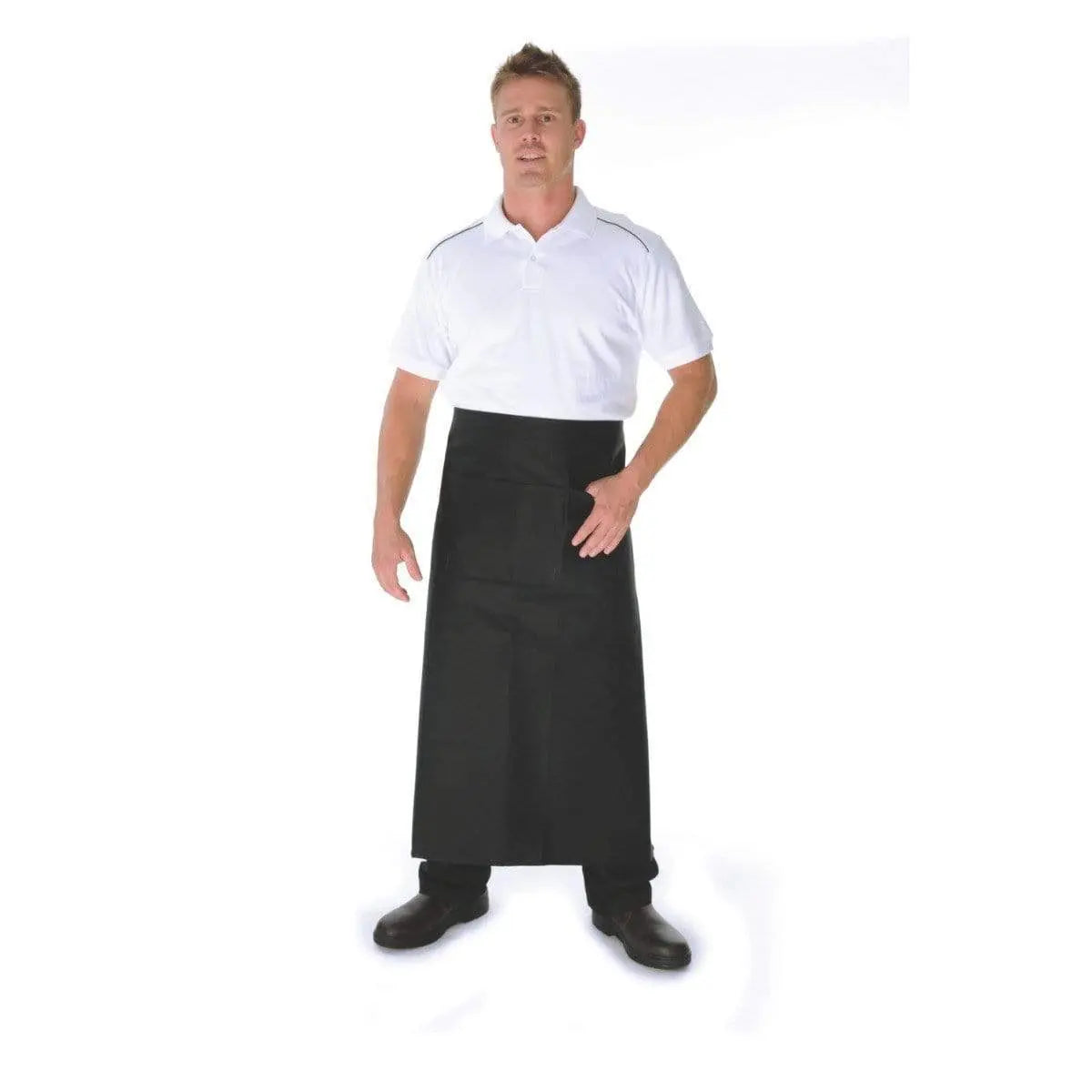Dnc Workwear Polyester Cotton Continental Apron With Pocket - 2411 Hospitality & Chefwear DNC Workwear Black 84cm X 90cm