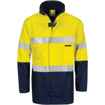 DNC Workwear Work Wear Yellow/Navy / XS DNC WORKWEAR Hi-Vis Cotton Drill 2-in-1 Jacket with Generic Reflective Tape 3767